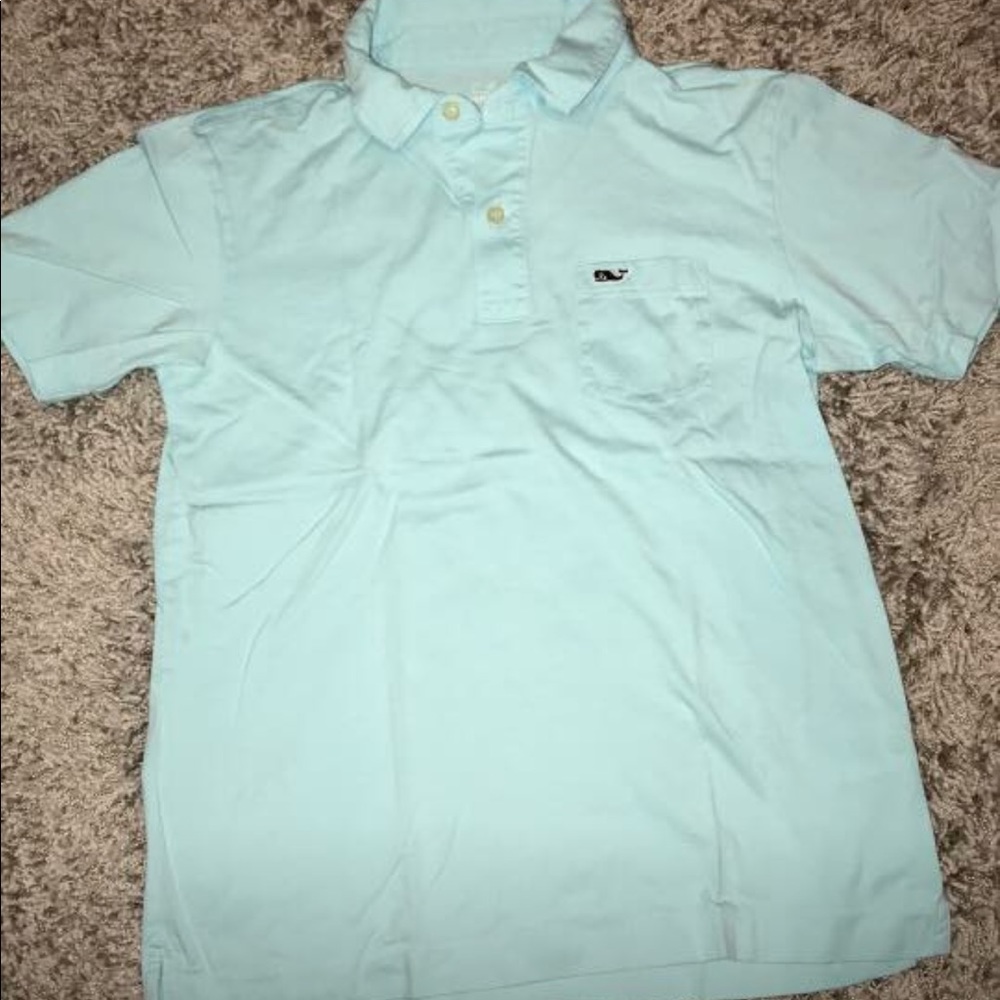 Vineyard Vines Aqua Collared Tee